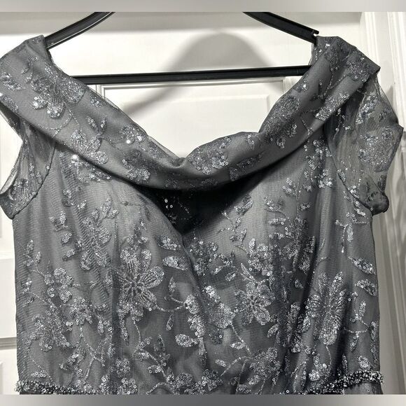 Jade Couture Mother of the Bride Dress. NEVER WORN. Iron Grey. Size 10 - Picture 5 of 16